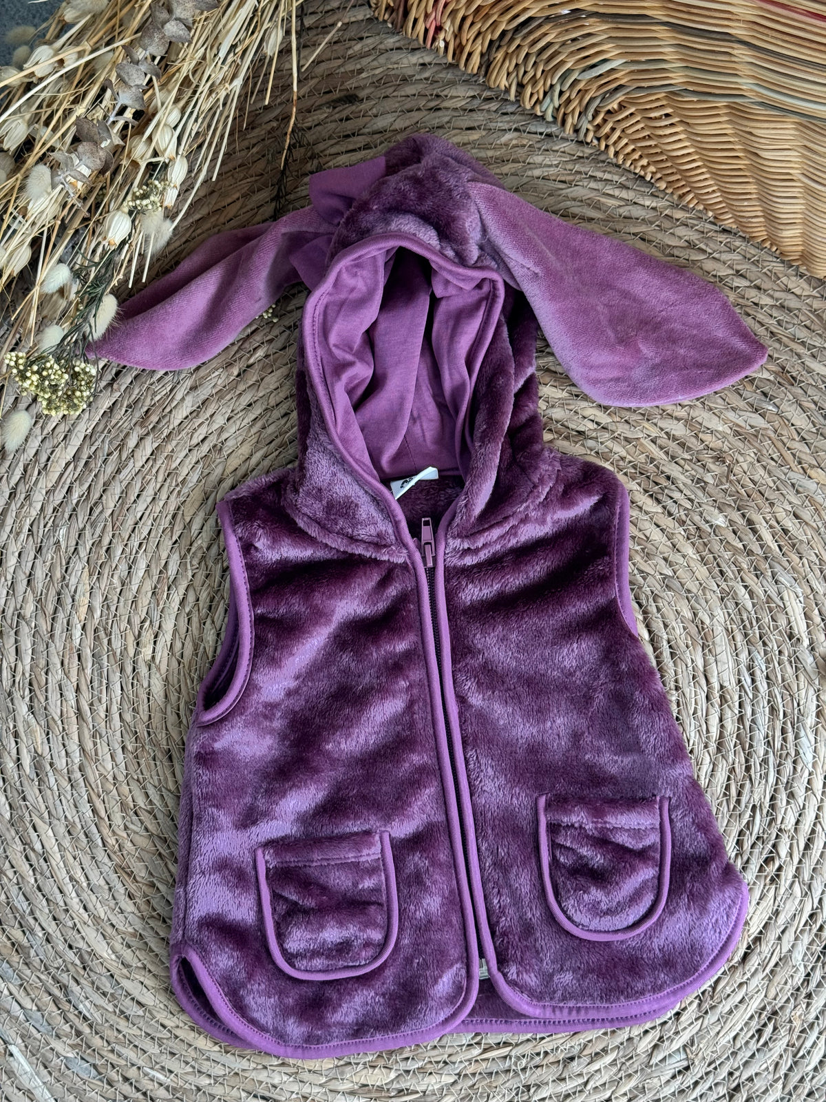 Bunny Velvet Vest-Purple