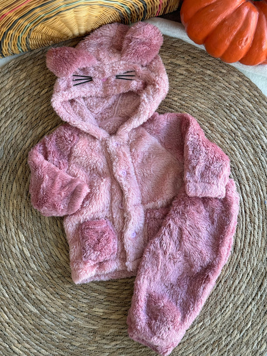 Plush Kitty Pj - Pink