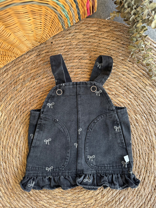Bow Denim Dress Dungaree
