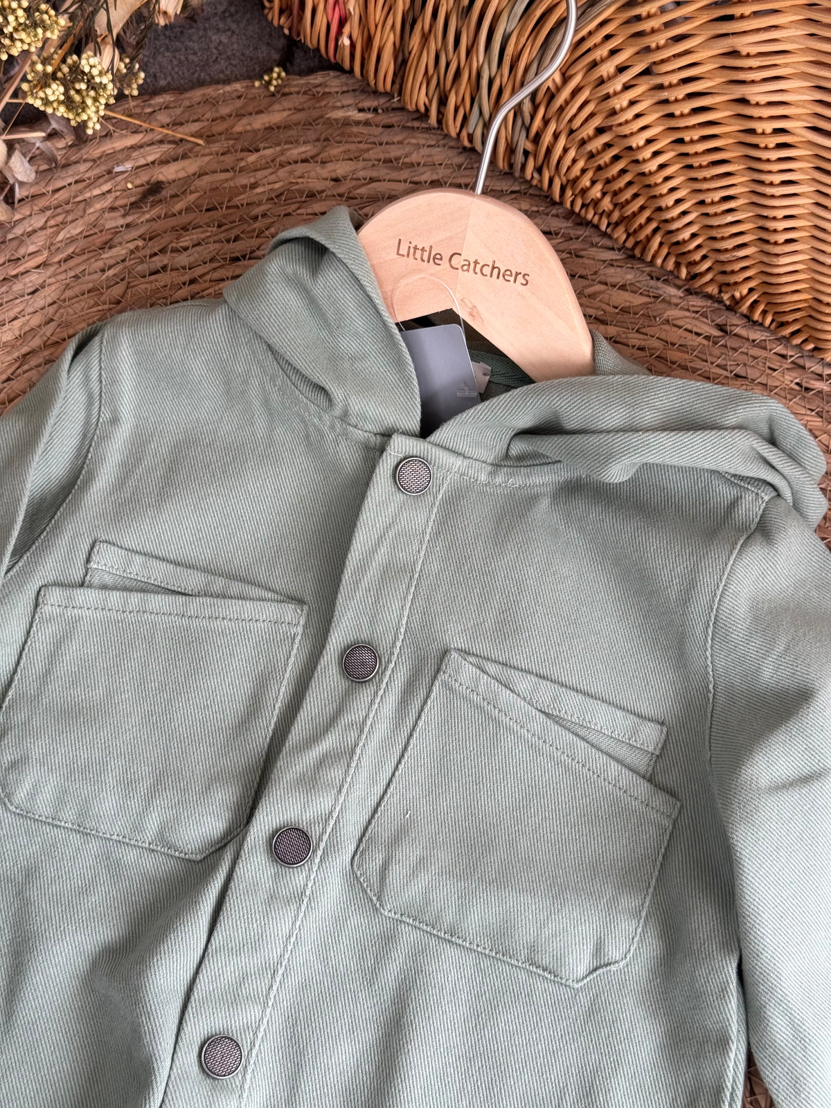 Denim Shirt-Sage green