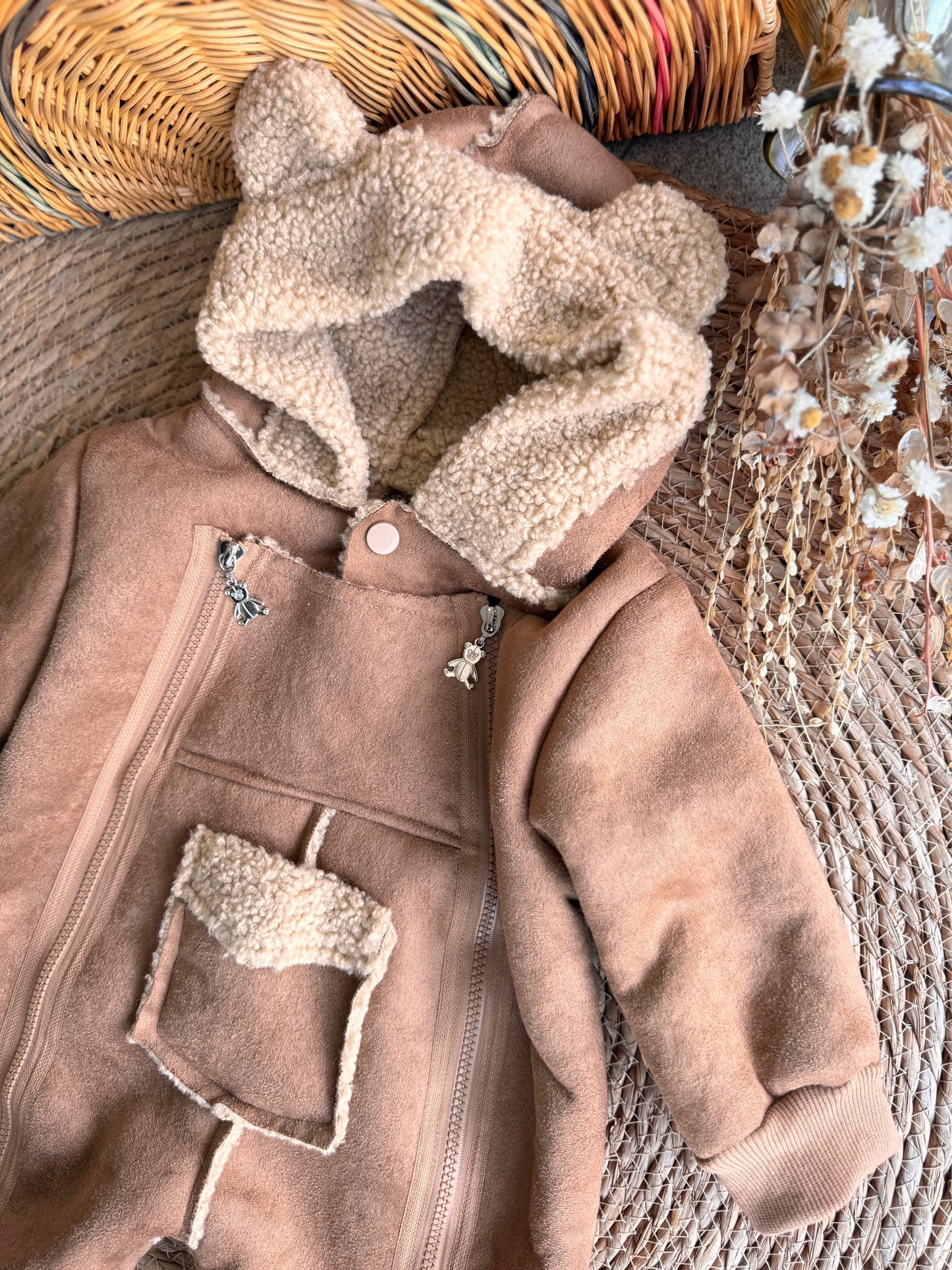 SnowBear Hooded Baby Suit-Havane