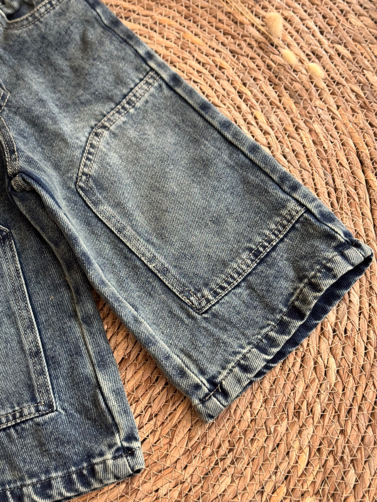 Washed Denim Pants