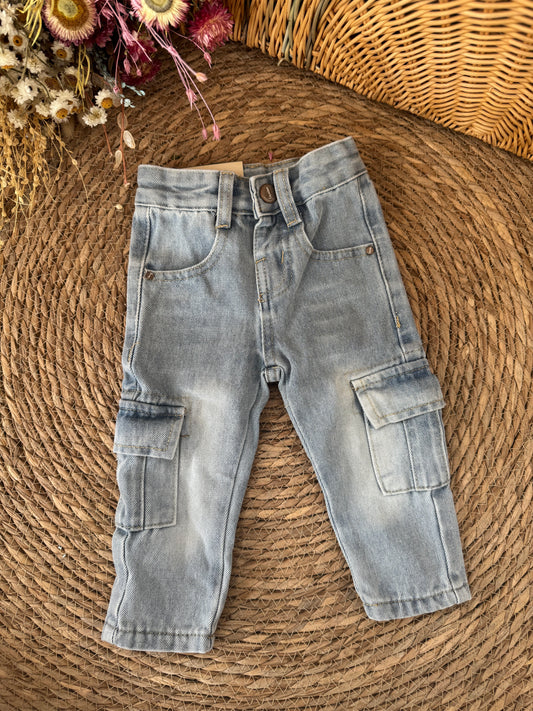 Baby Cargo Denim Pants