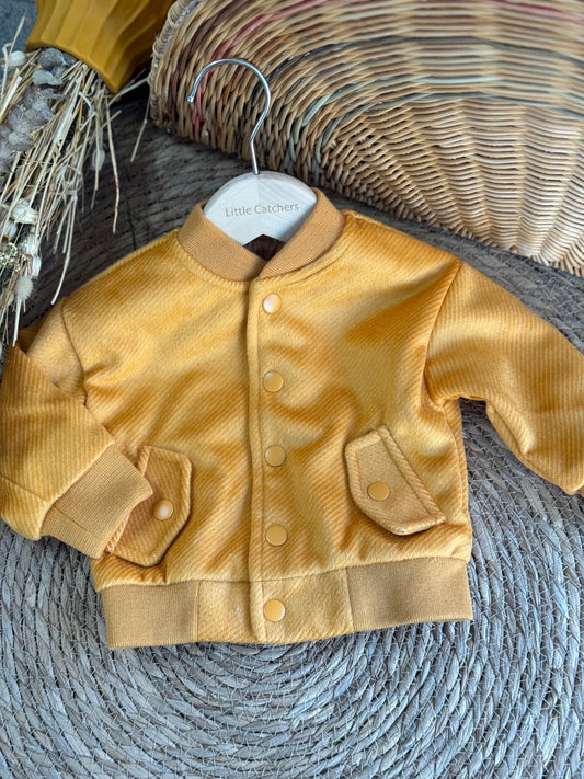 Velvet Jacket-Mustard
