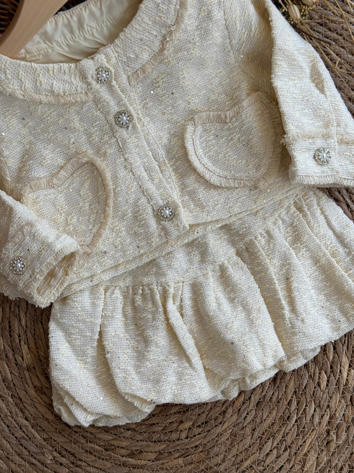 Ivory Tweed Jacket & Skirt Set