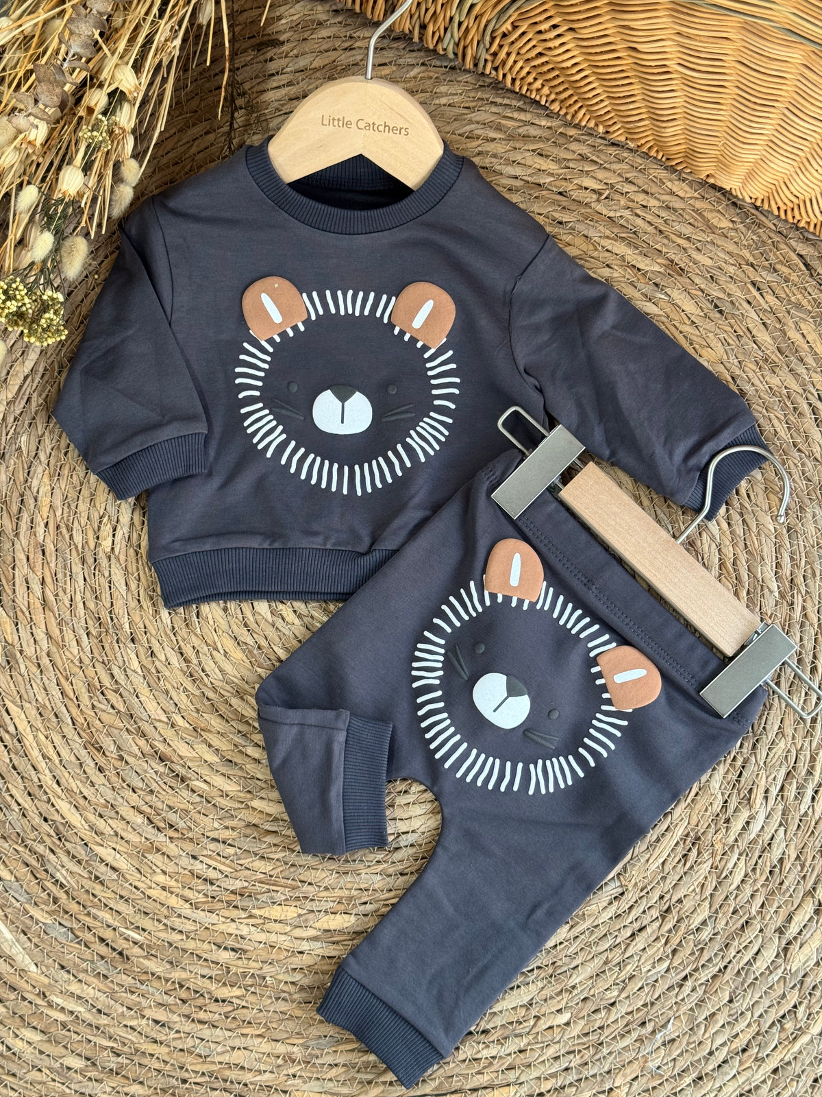 Lion Cotton Set-Dark Grey