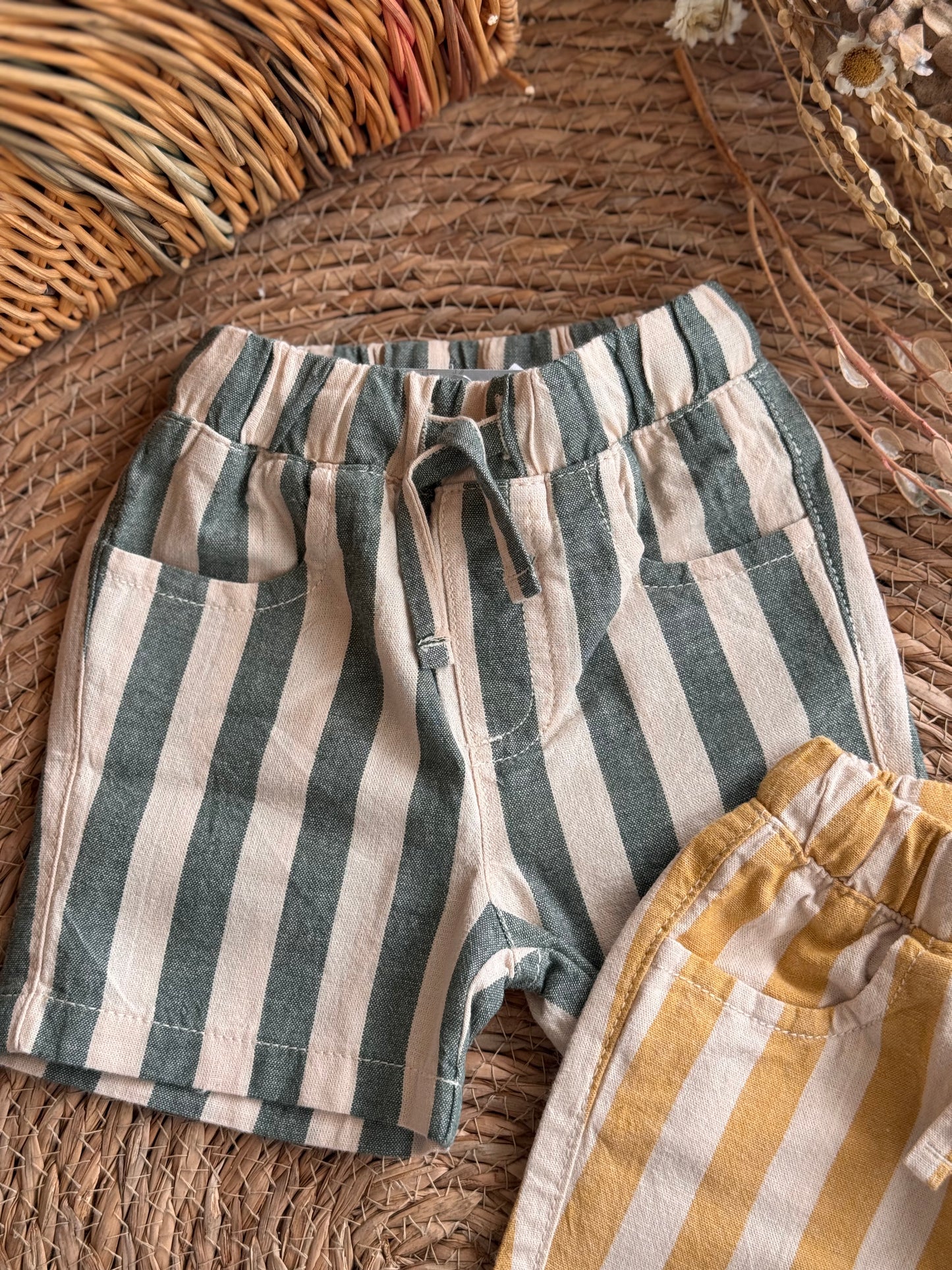 Sunset Stripe Linen Shorts