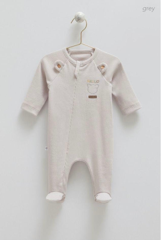 Hello Bear Overall-Beige