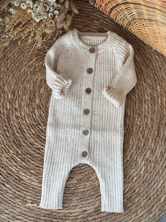 Oatmeal Speckle Knit Romper