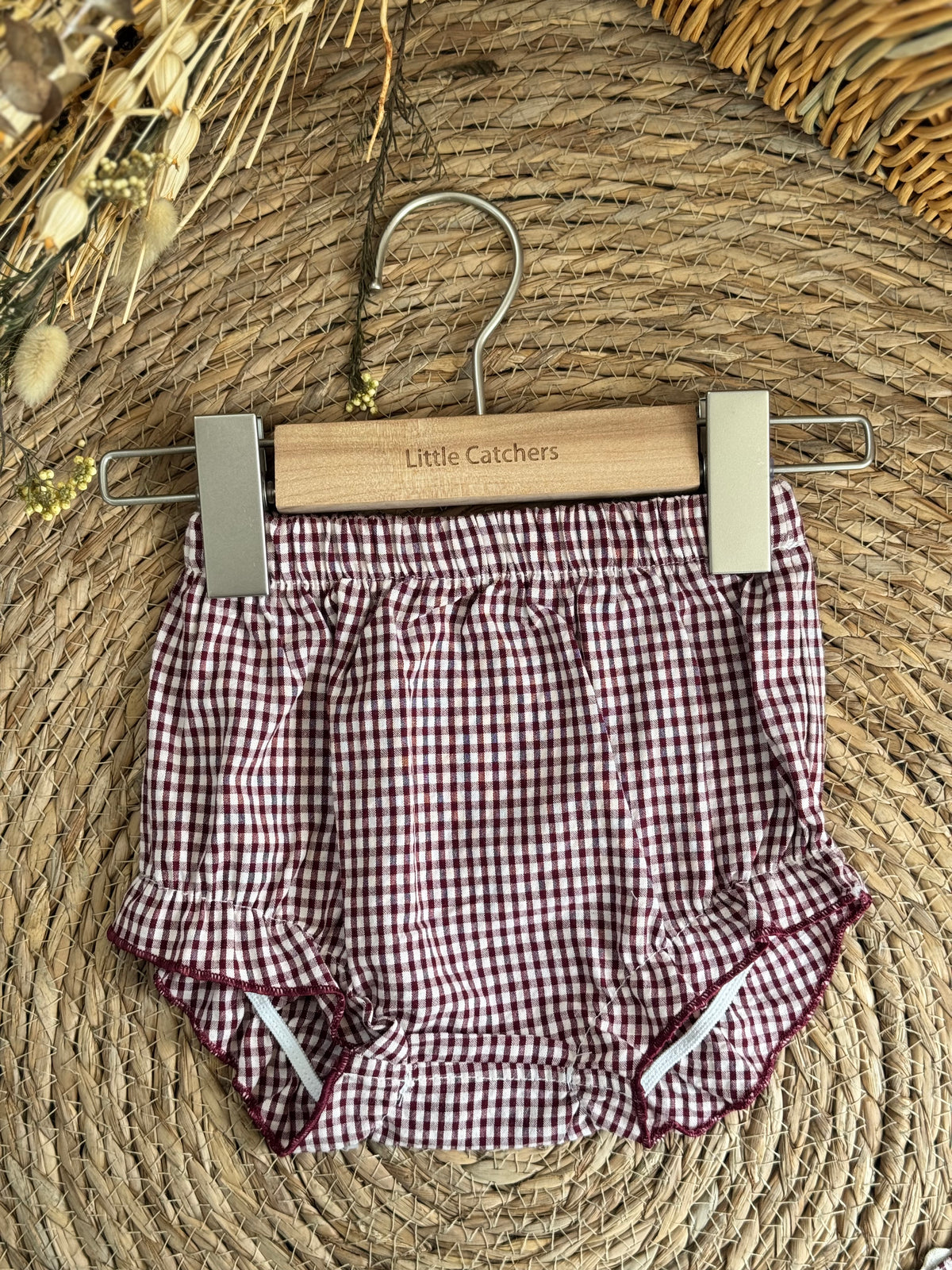 Classic Plaid Dress With Hat-Red