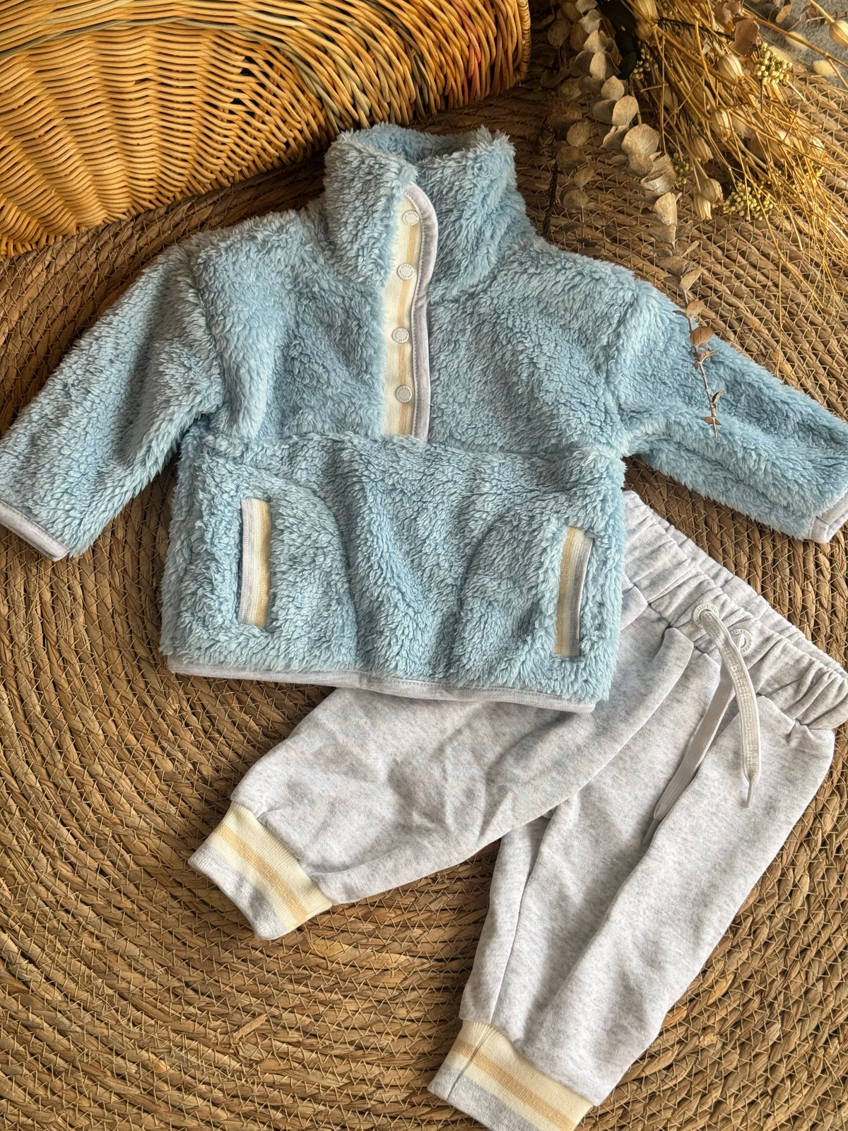 Sherpa Jogger Set - Light Blue