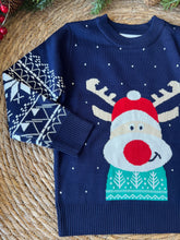 Load image into Gallery viewer, Christmas Deer Sweater-Navy Blue
