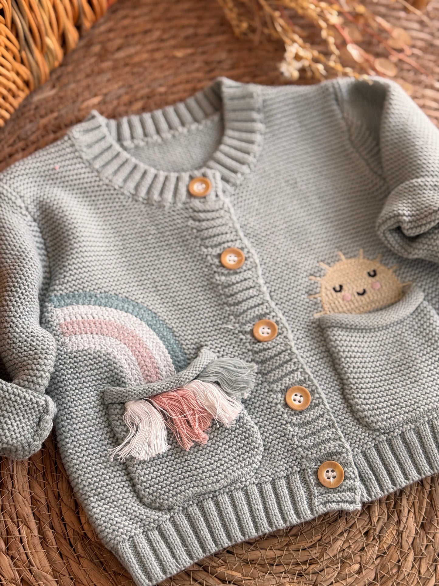 Rainbow Pocket Knit Cardigan