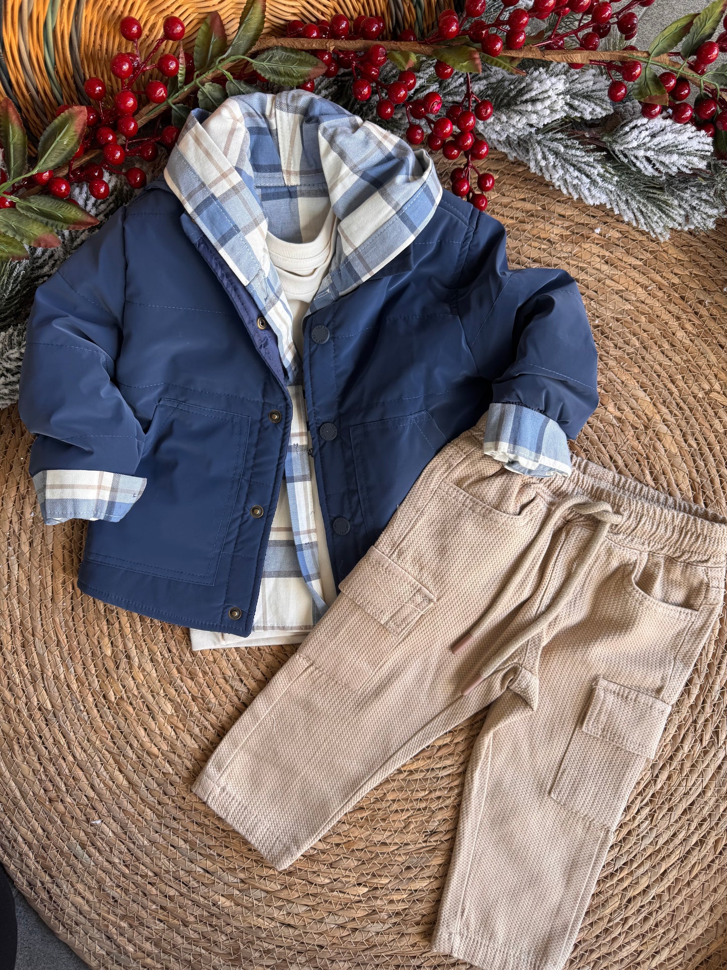 Little Winter Explorer 4-Piece Set – Blue & Beige