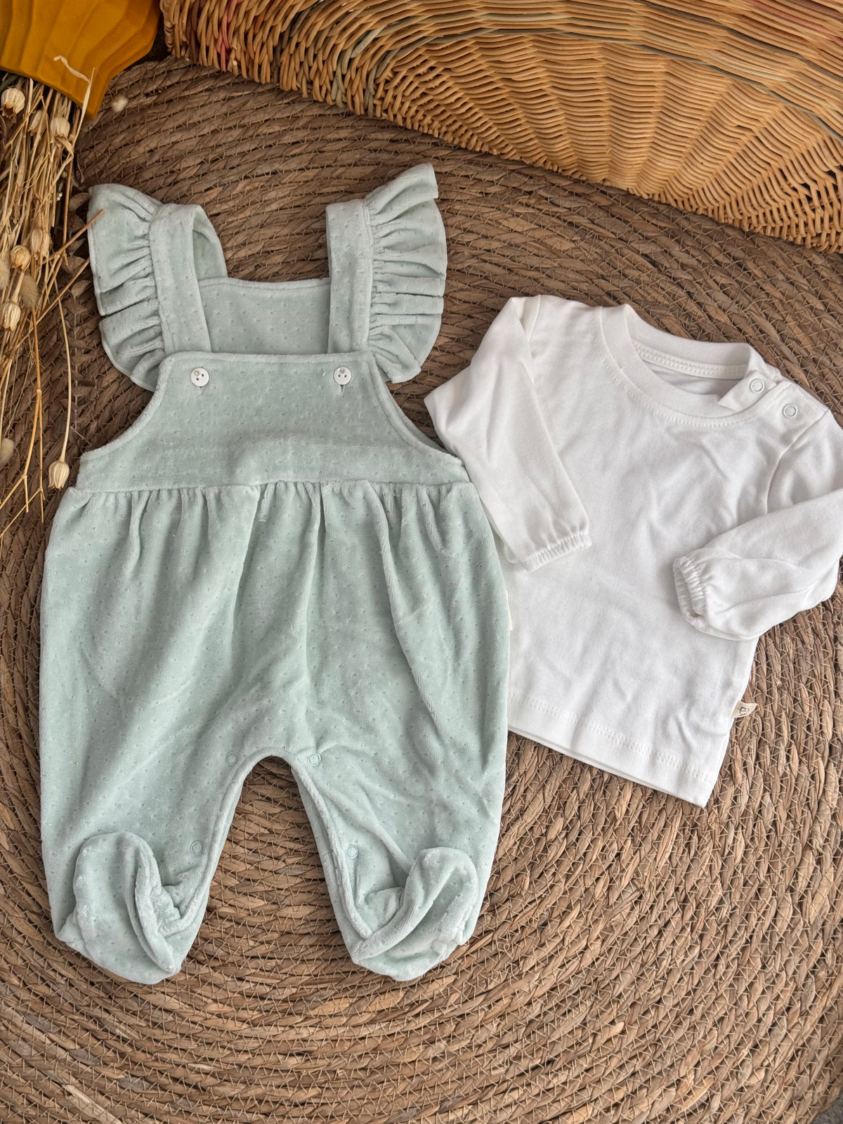 Ruffle Velvet Jumpsuit