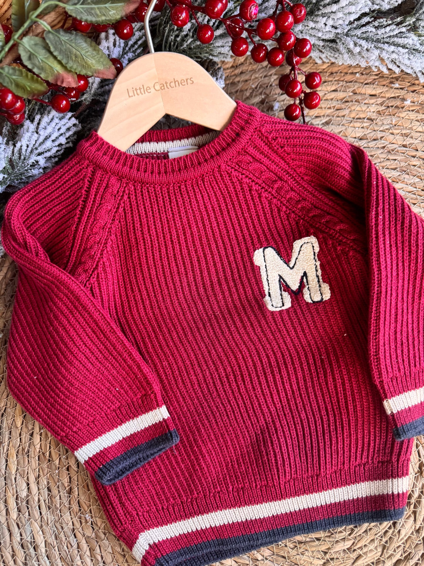 Little Varsity Knit Sweater – Burgundy