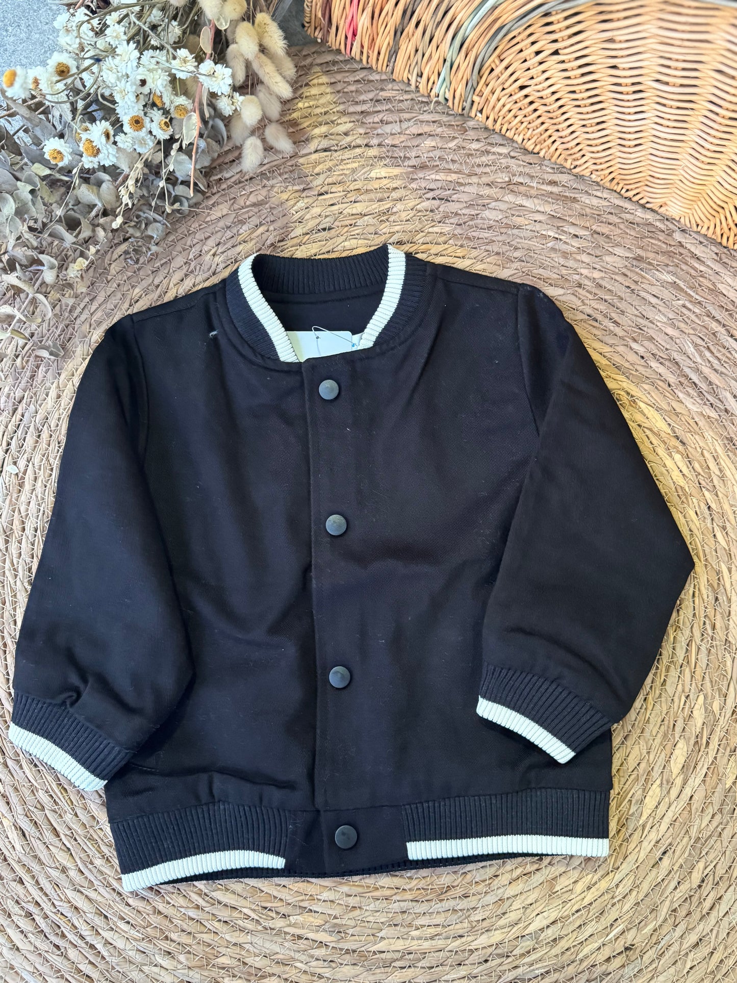 Classic Black Varsity Jacket