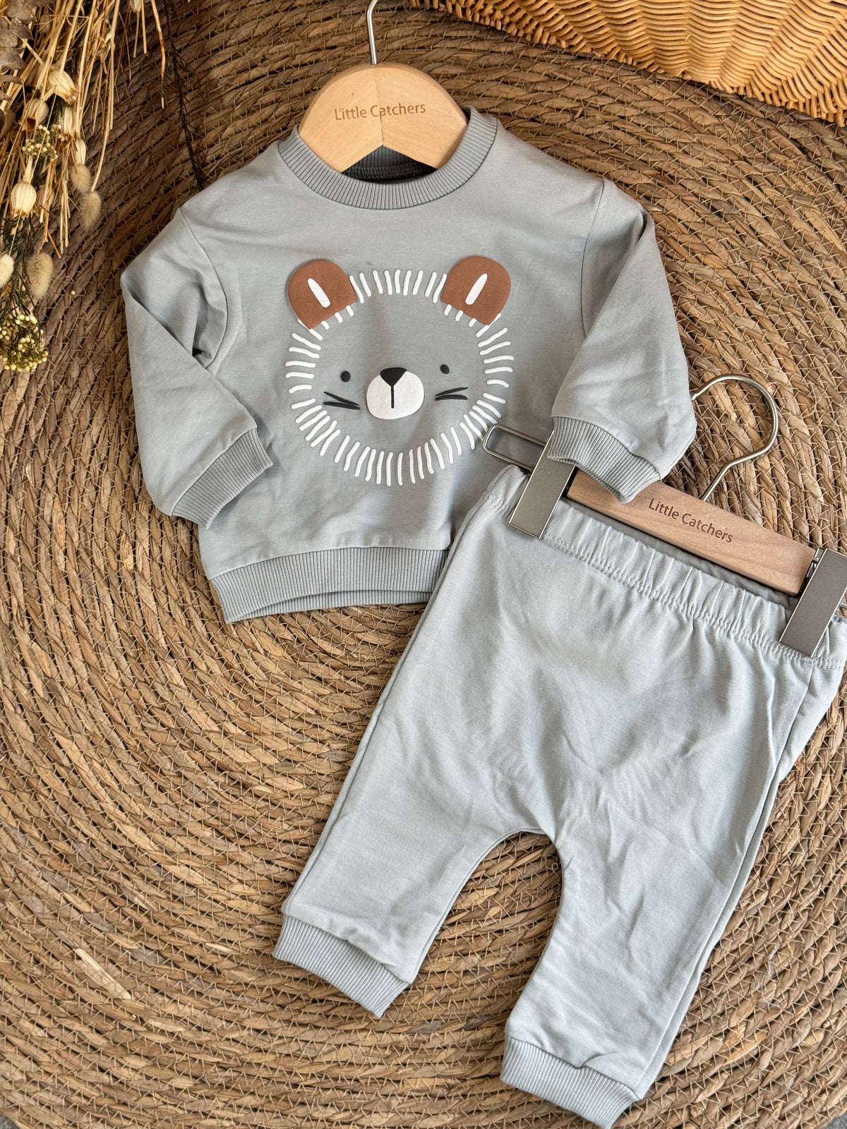 Lion Cotton Set-Light Grey