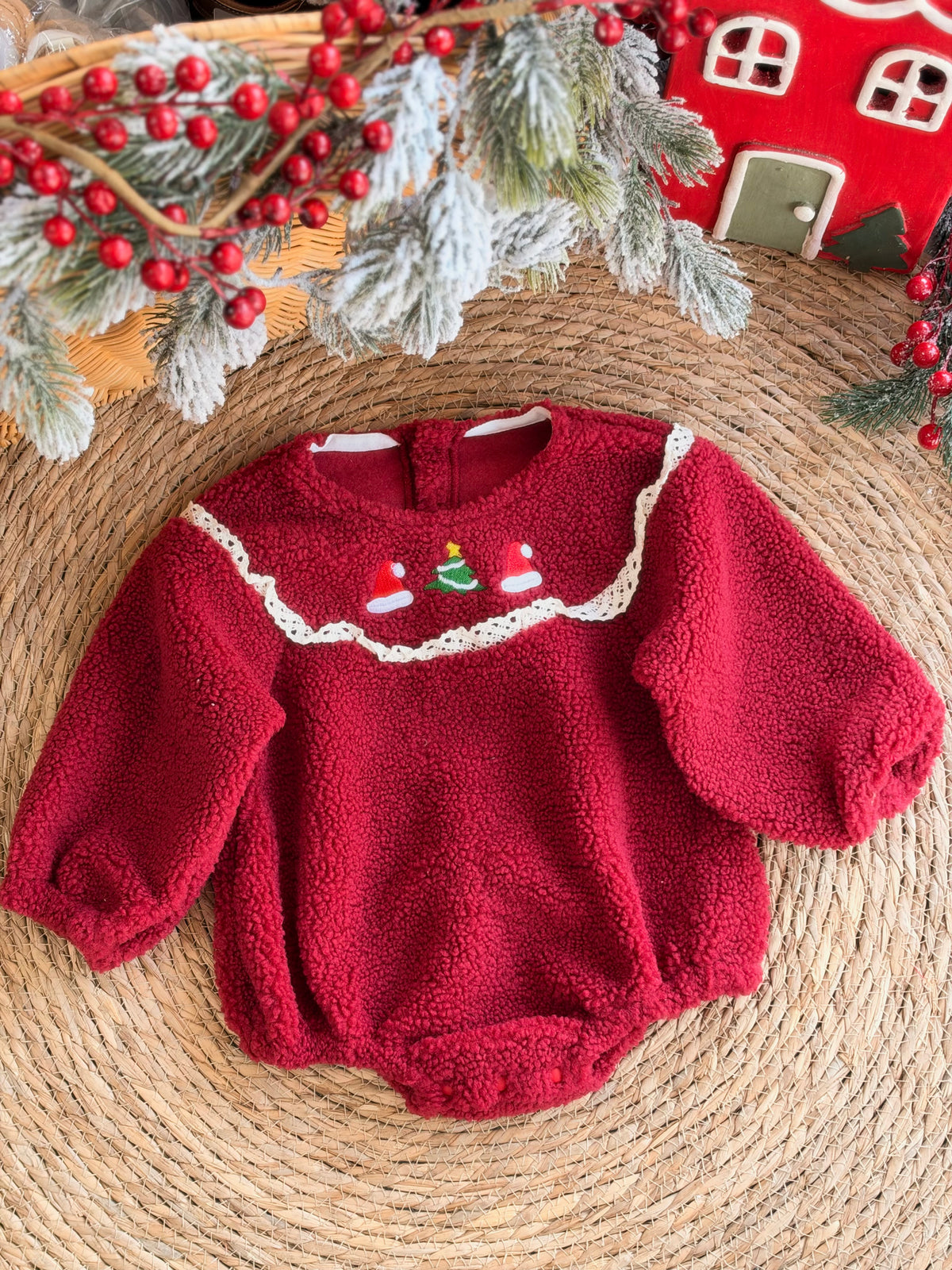 Little Christmas Tree-Burgundy Knit Dress