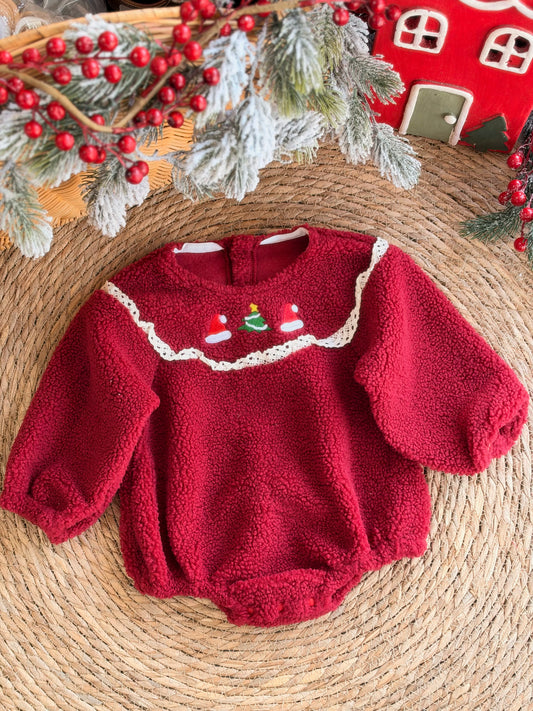 Little Christmas Tree-Burgundy Knit Dress