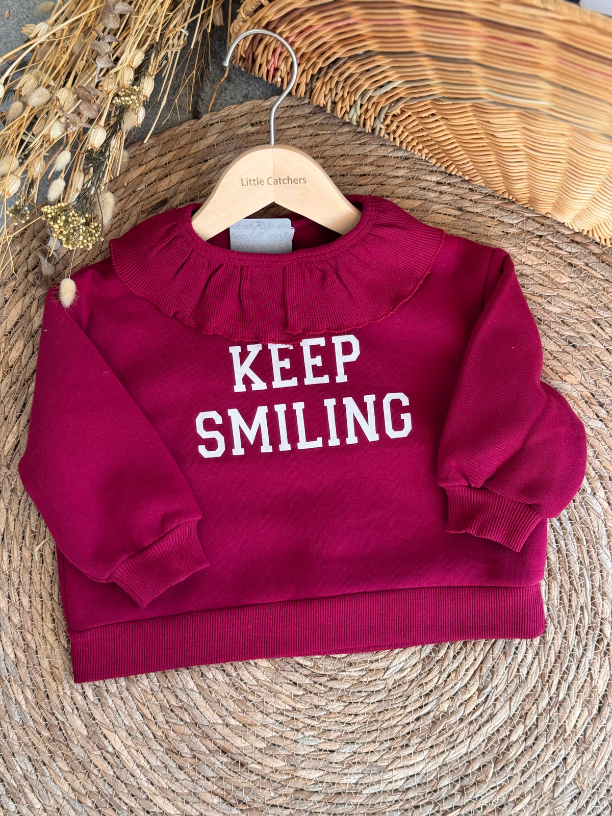 Keep Smiling Sweater-Red