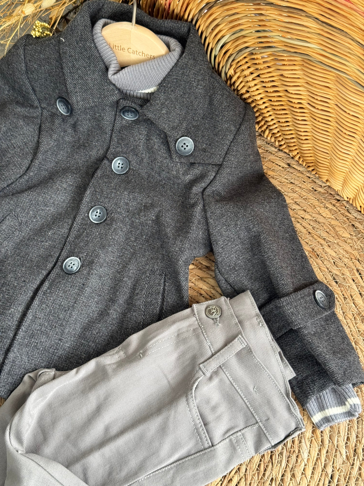 Smart Jacket & Pants Set-Grey