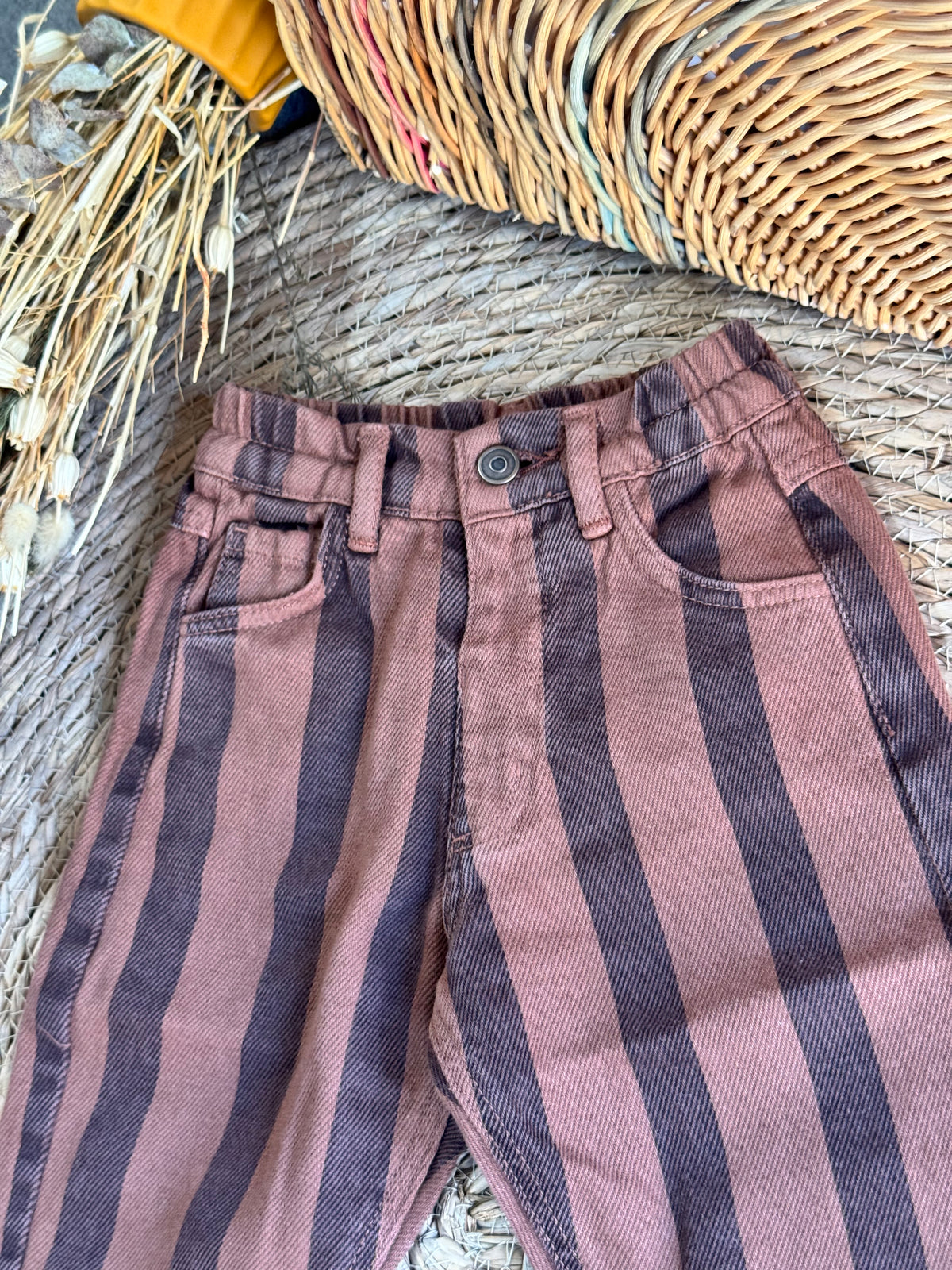 Striped Pants-Brown