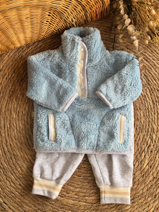 Sherpa Jogger Set - Light Blue