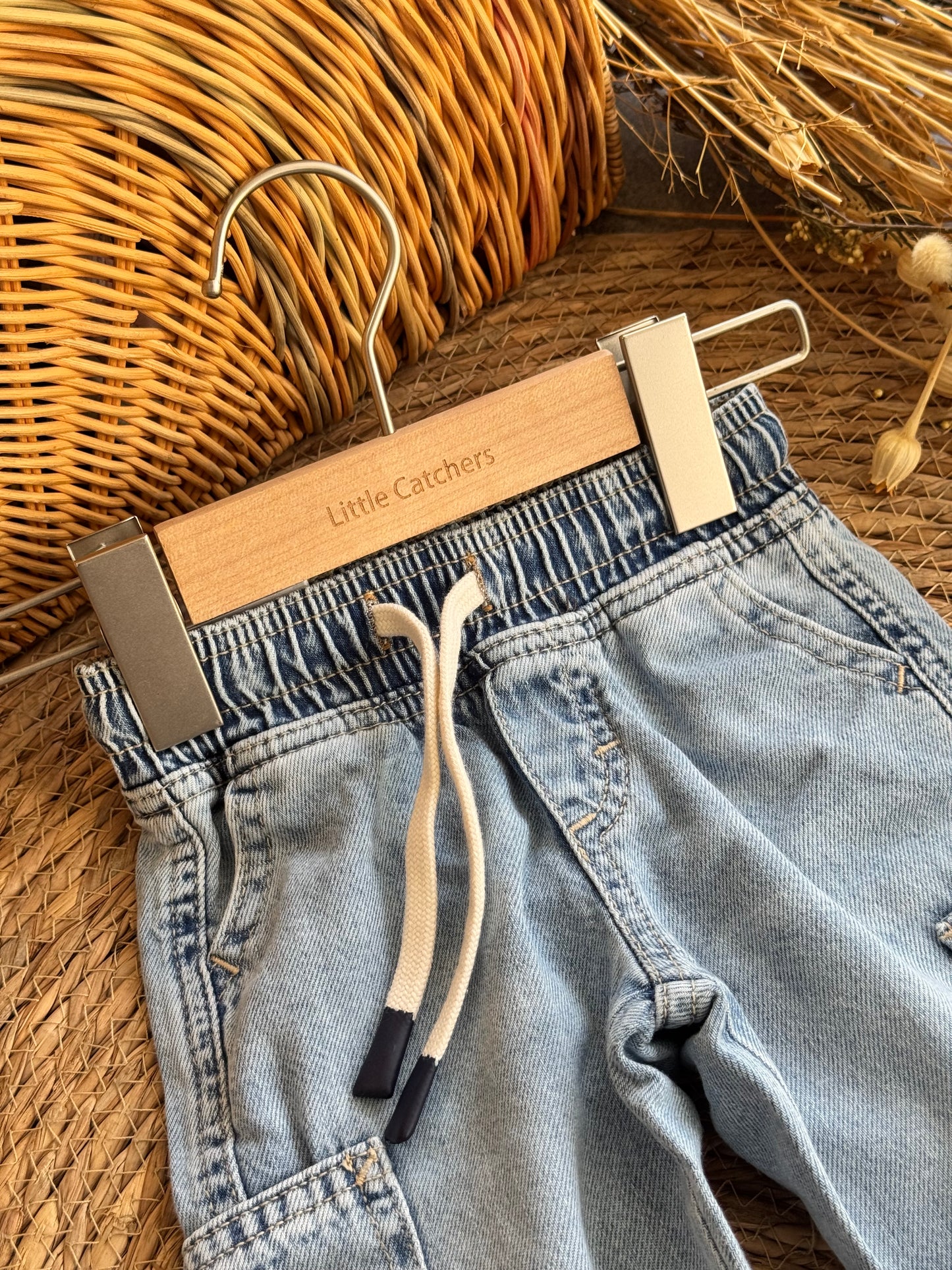 Cargo denim pants