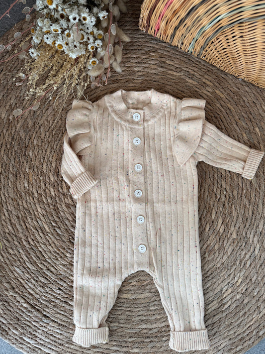 Blush Confetti Knit Romper