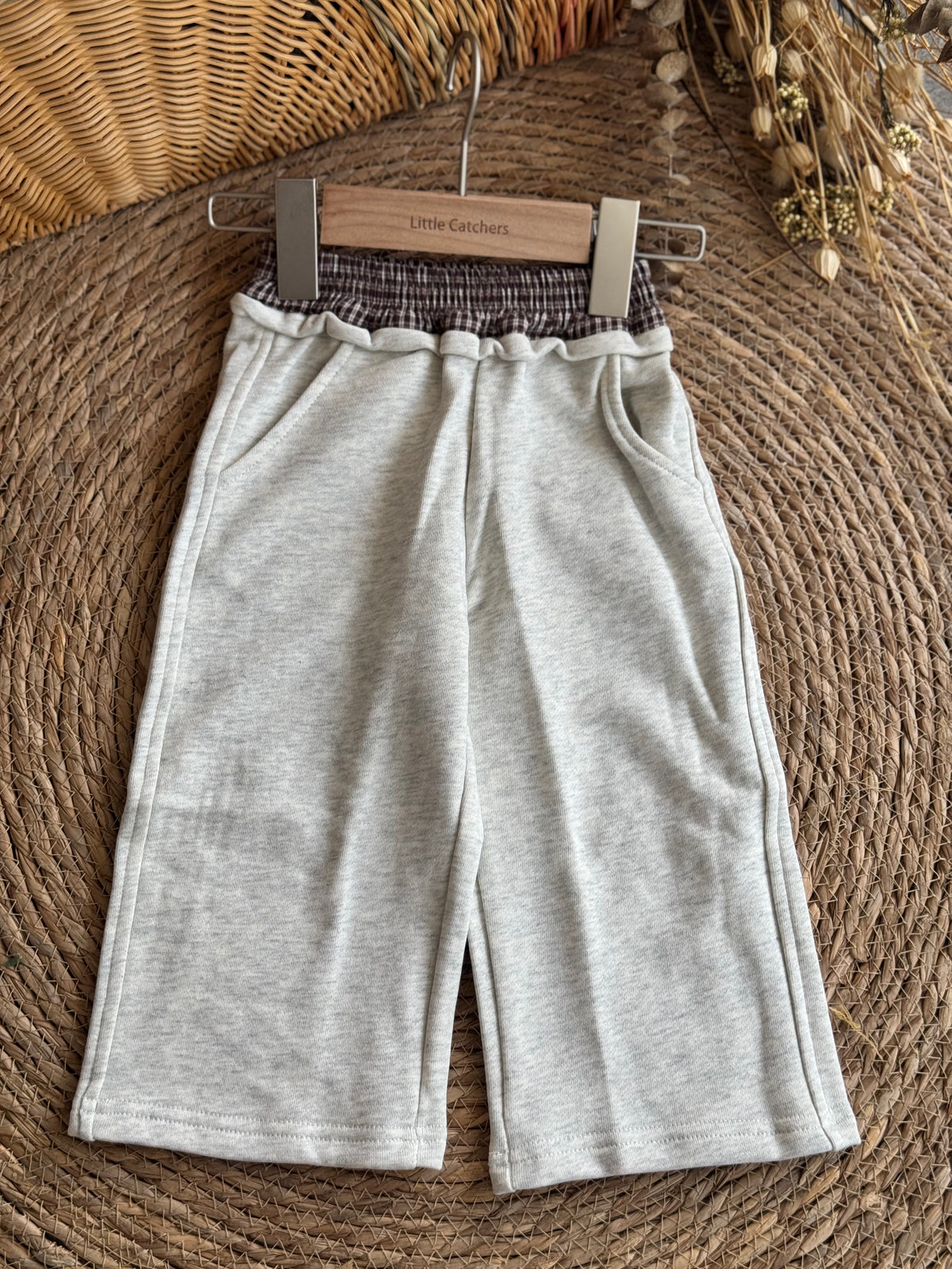 Ruffle Waist Sweatpants-Grey