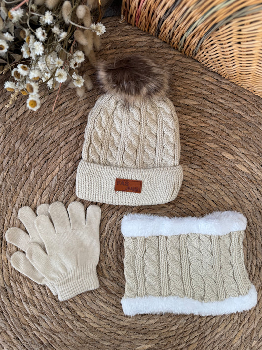 Pompom Beanie - beige