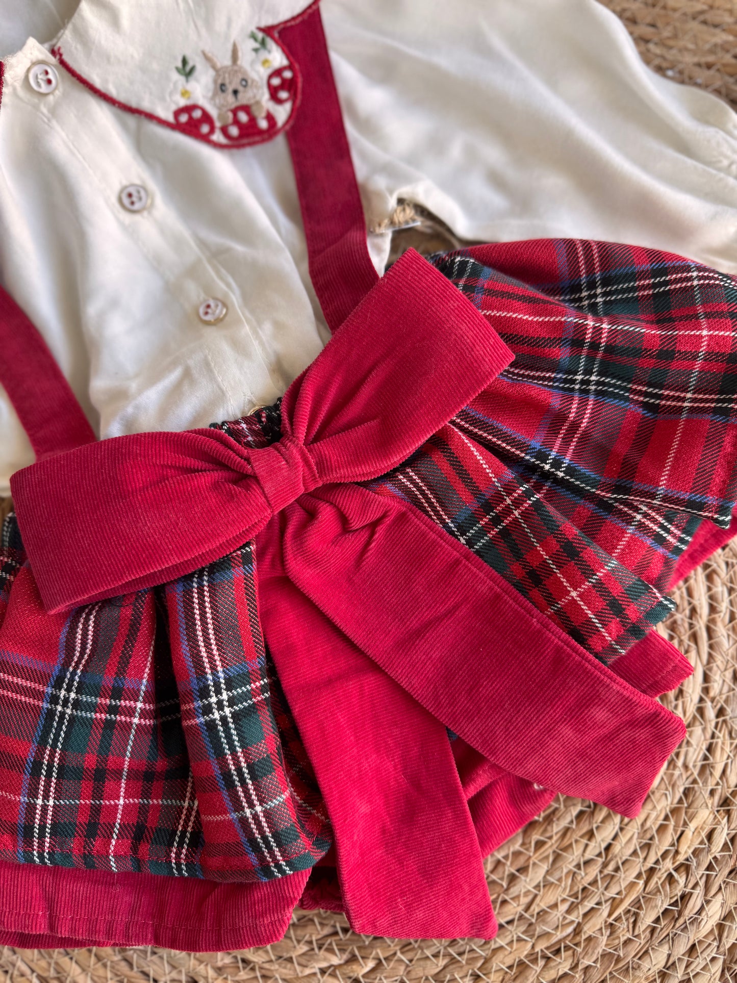 Little Christmas Plaid Dress Set – Red & White
