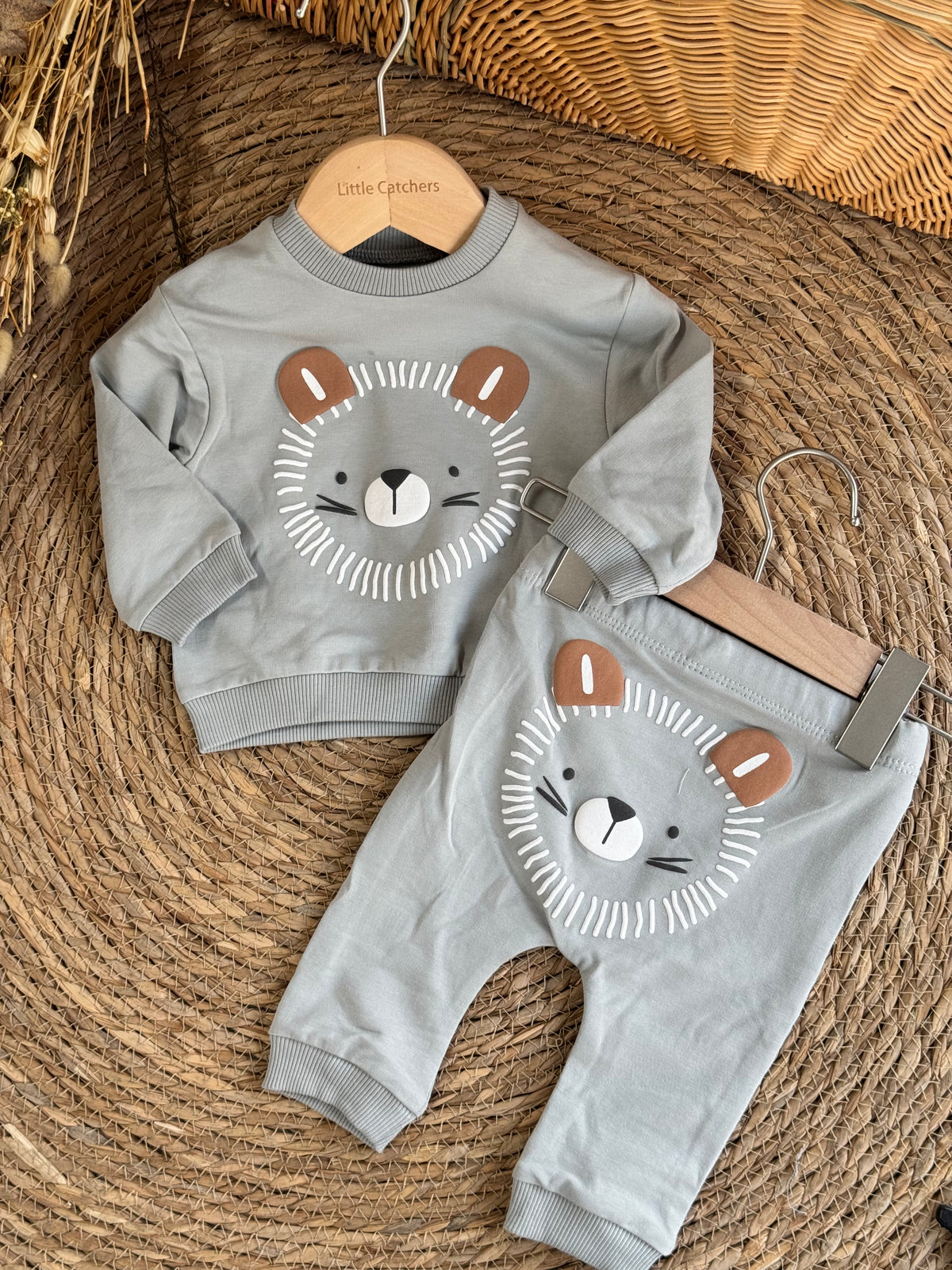 Lion Cotton Set-Light Grey