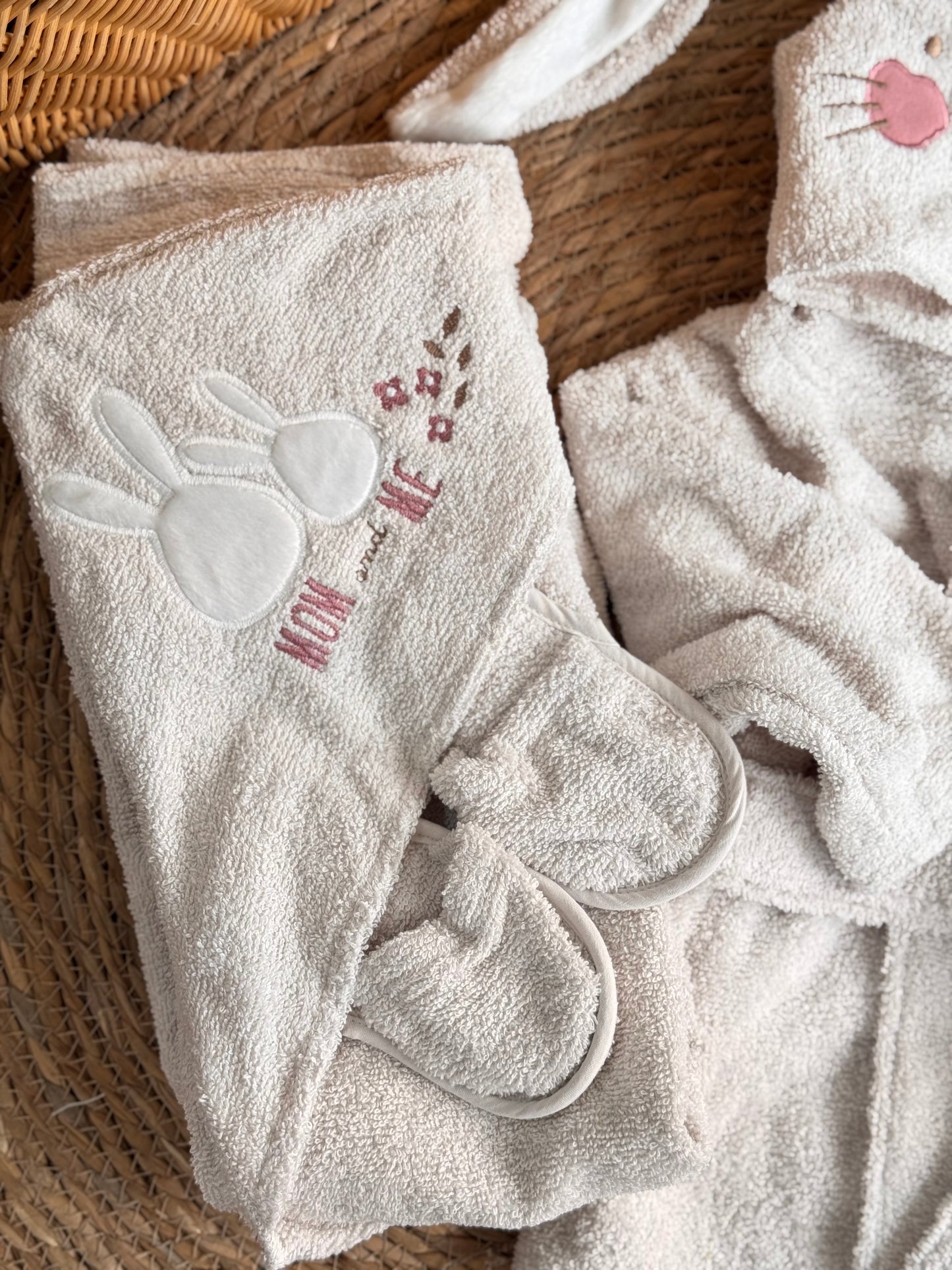 Snuggle Bunny Baby Bath Set-Grey