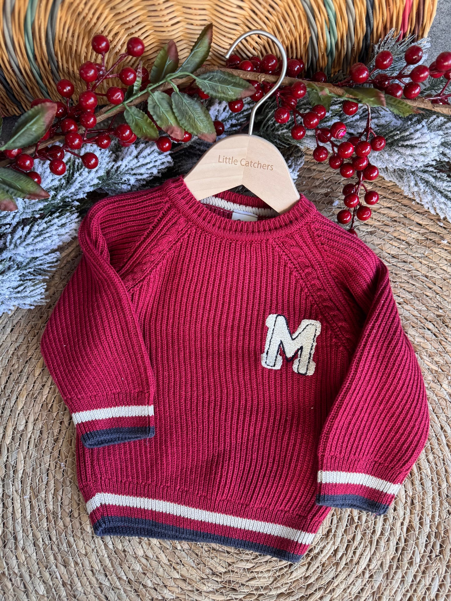 Little Varsity Knit Sweater – Burgundy
