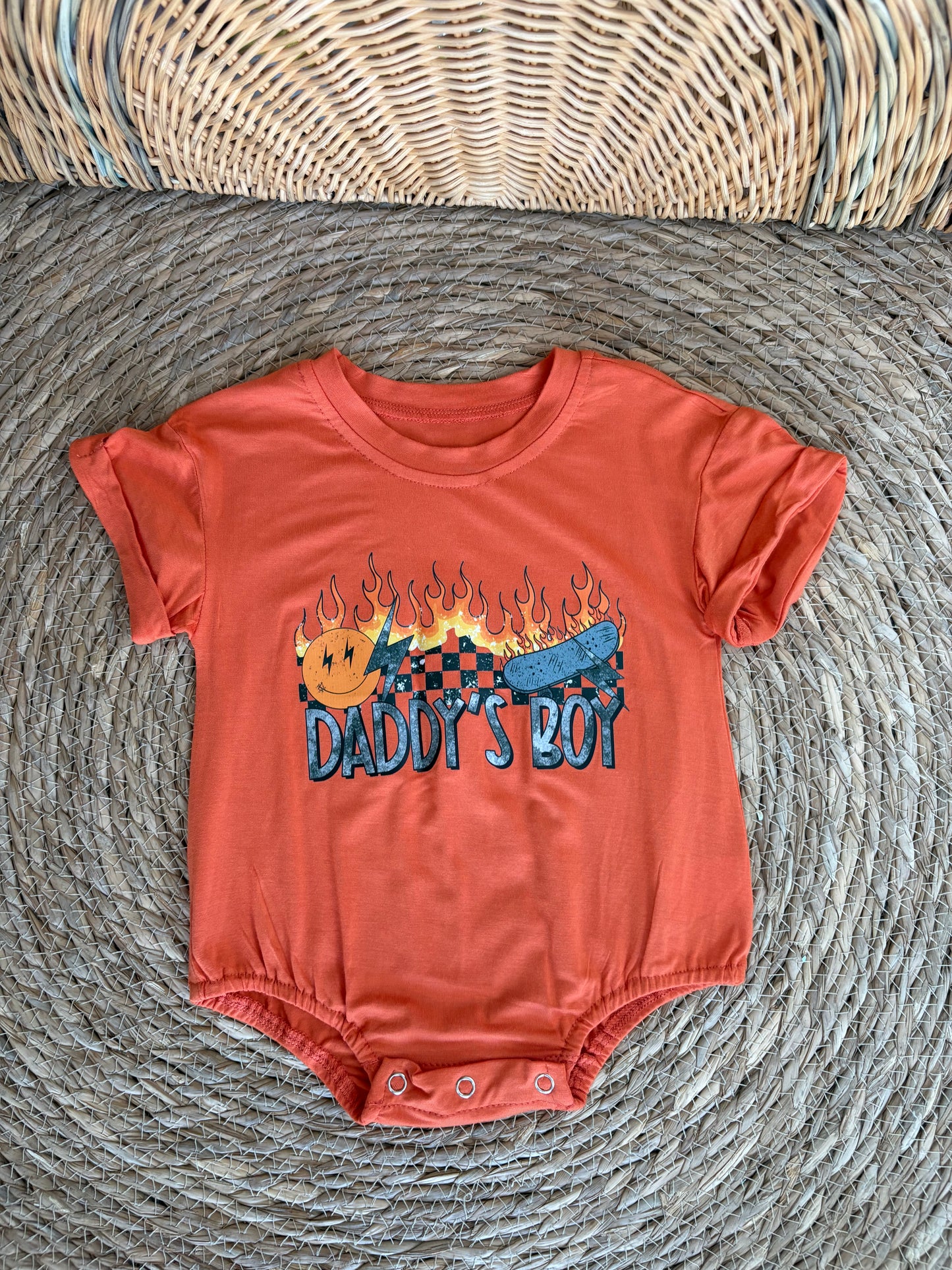 Daddys Boy-orange Romper