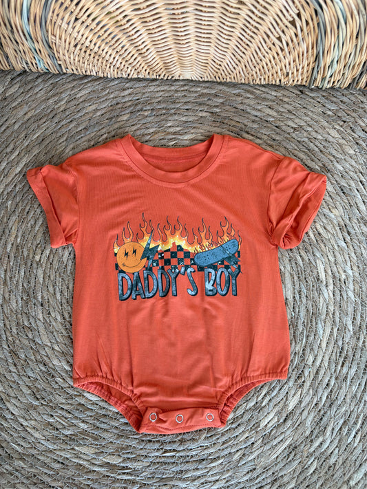Daddys Boy-orange Romper