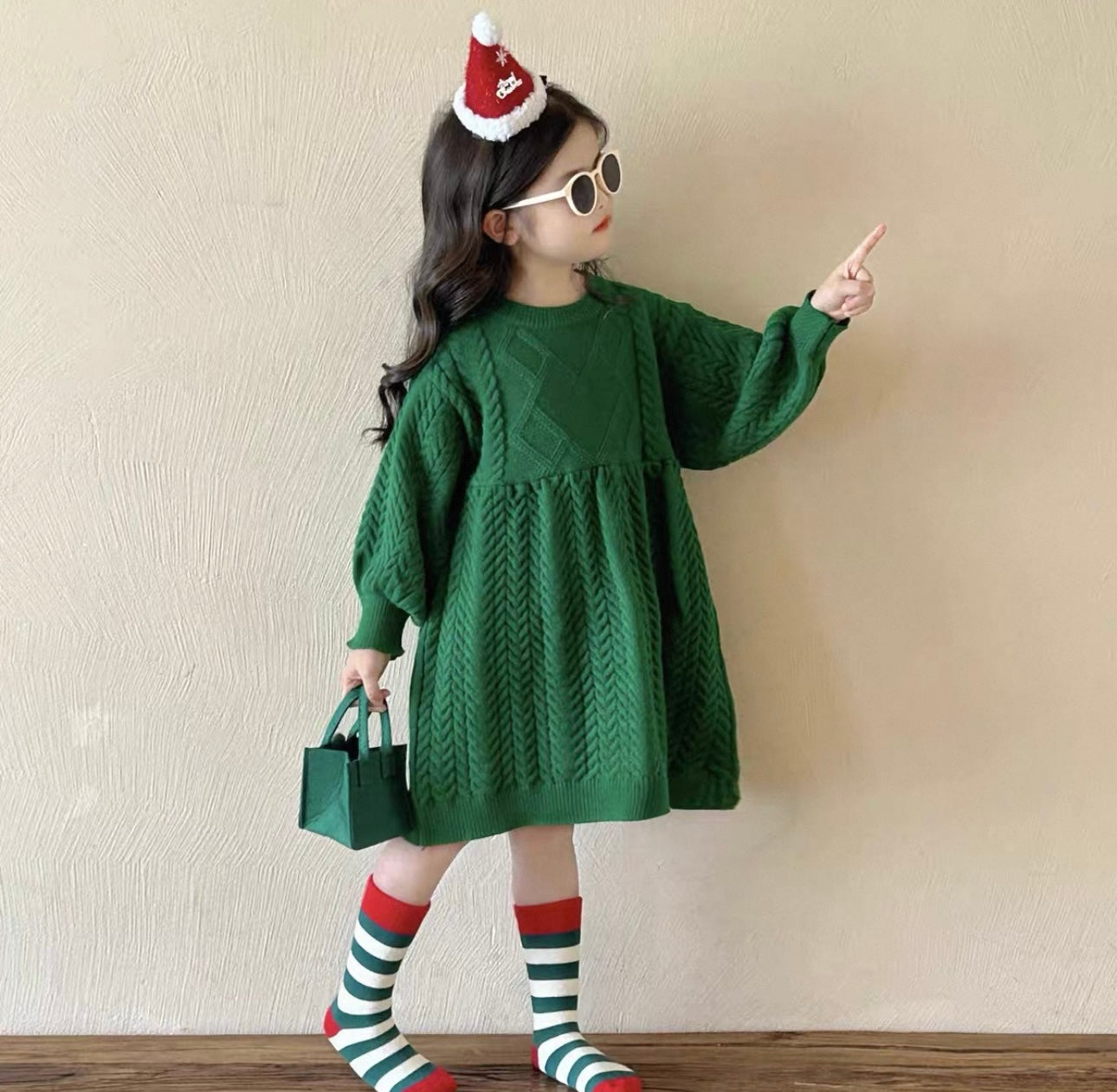 Emerald Knit Dress – Christmas Edition