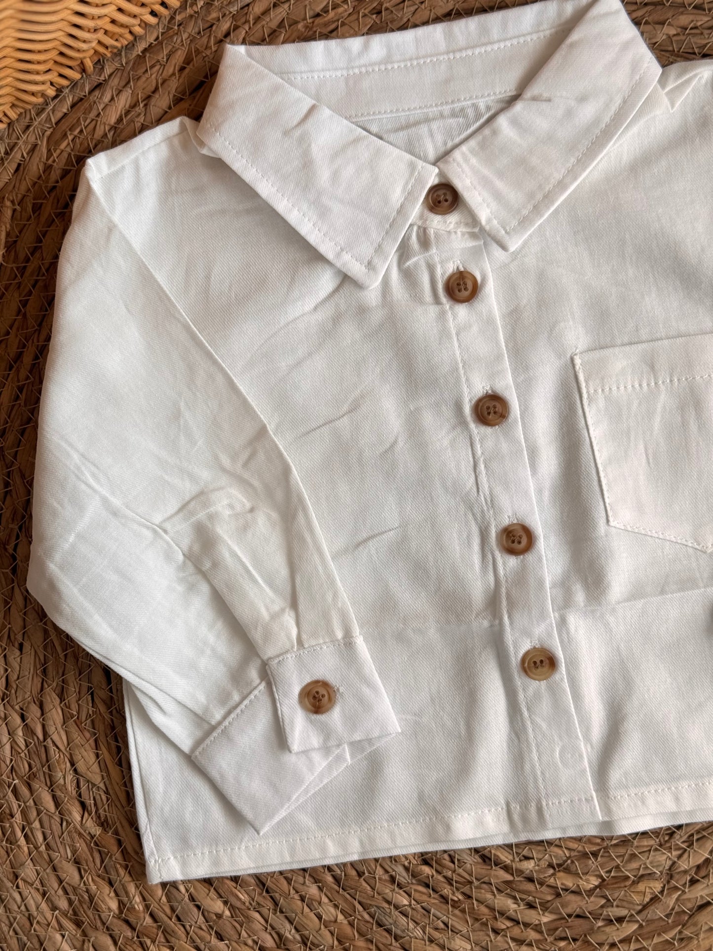 White Classic Button-Up Shirt