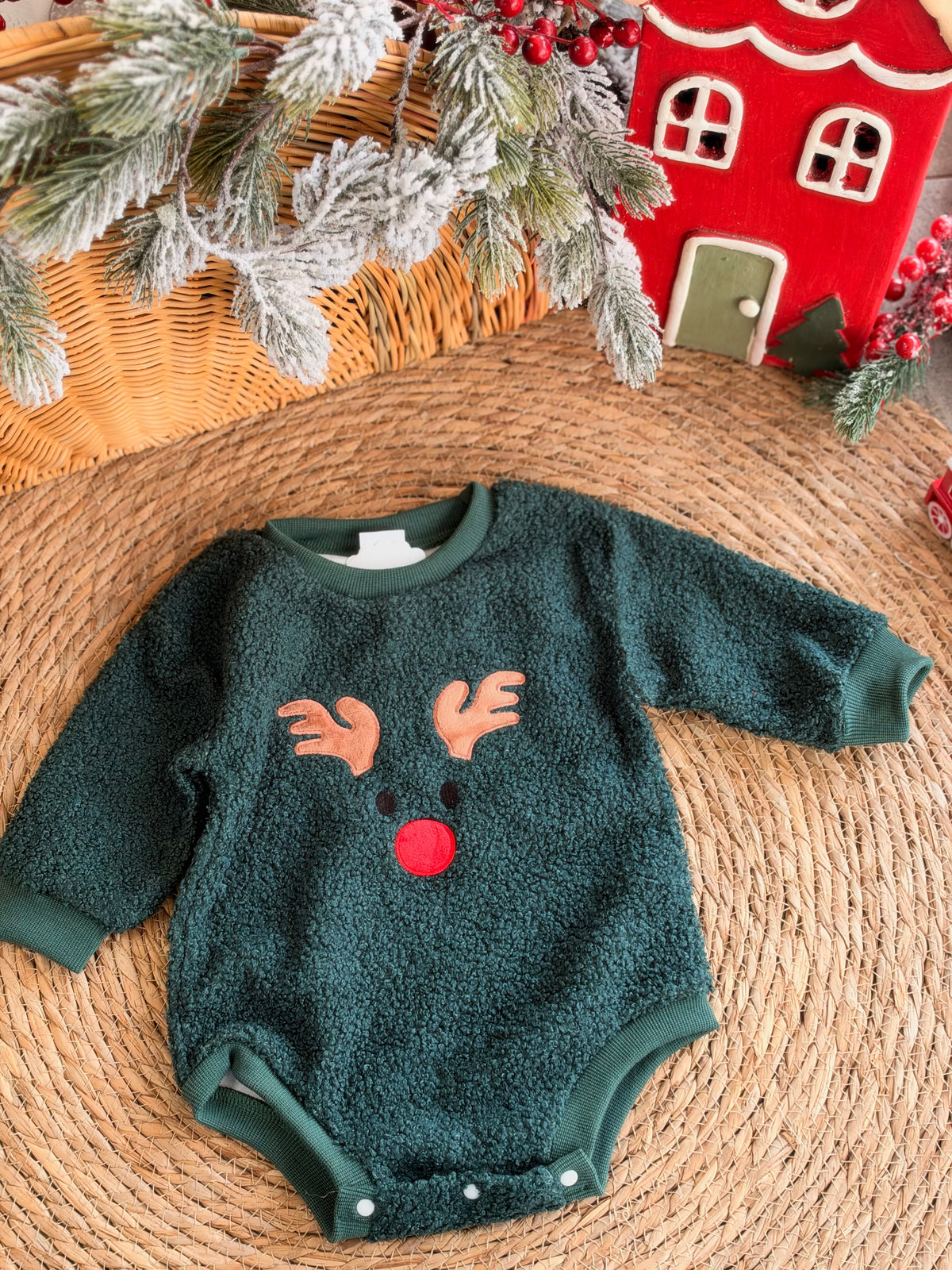Reindeer Sherpa Romper