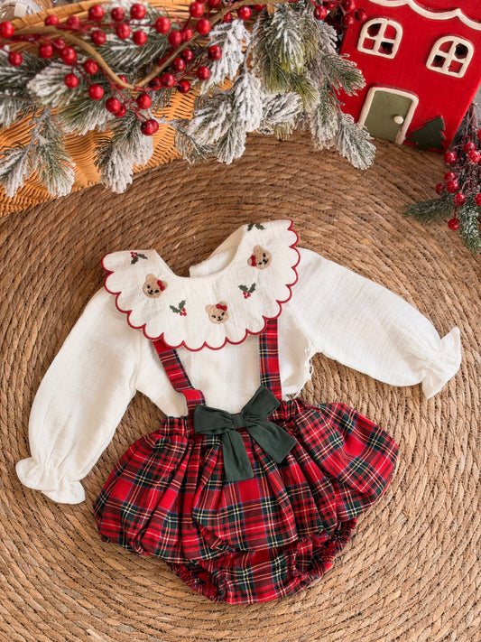 Holly & Tartan-Christmas Skirt Set