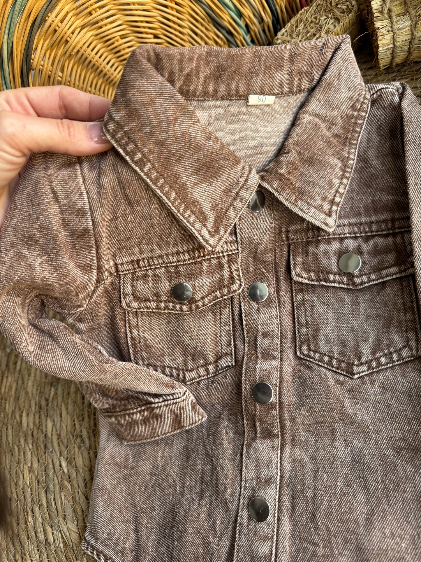 Kohen Brown Denim Shirt