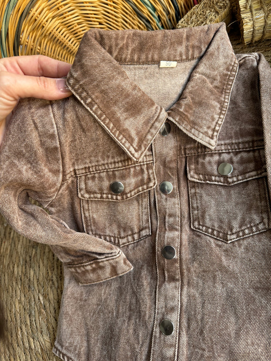 Kohen Brown Denim Shirt