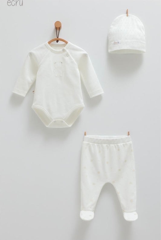 Polka Bear Set Of 3pcs-White
