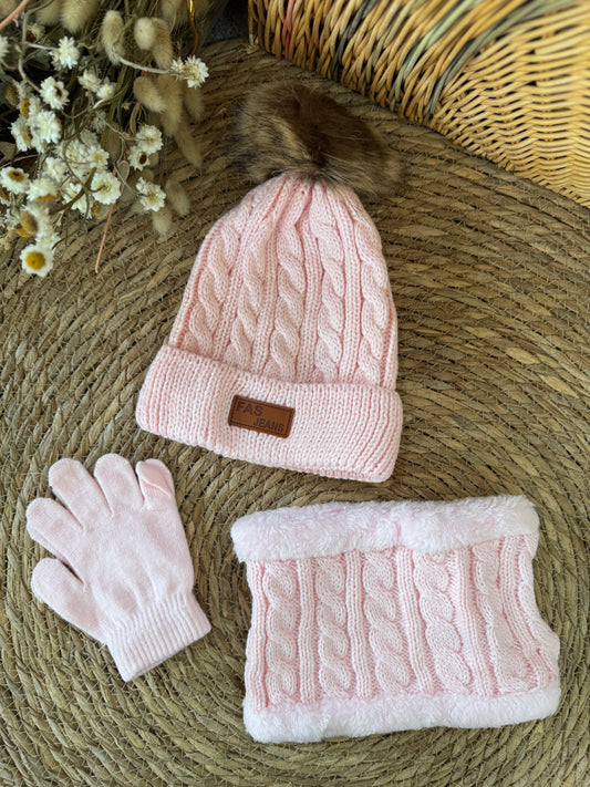 Pompom beanie light pink