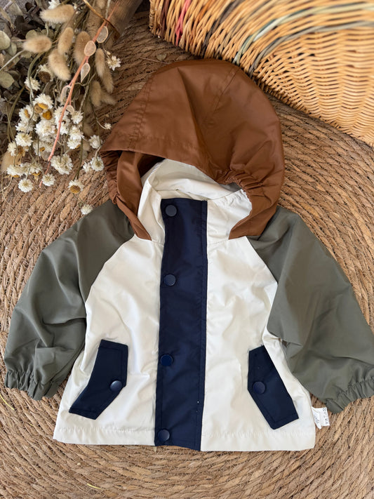 Colorblock Hooded Baby Windbreaker