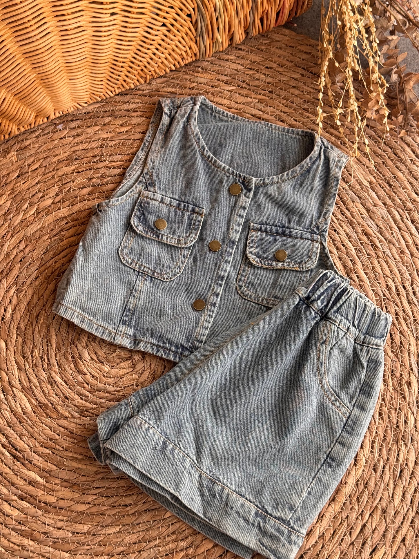 Vintage Denim Duo Set