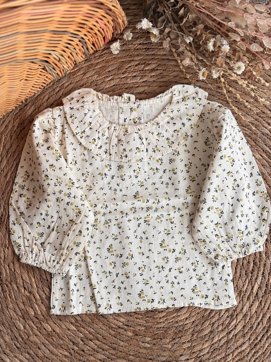 Meadow Ruffle Blouse-Cream
