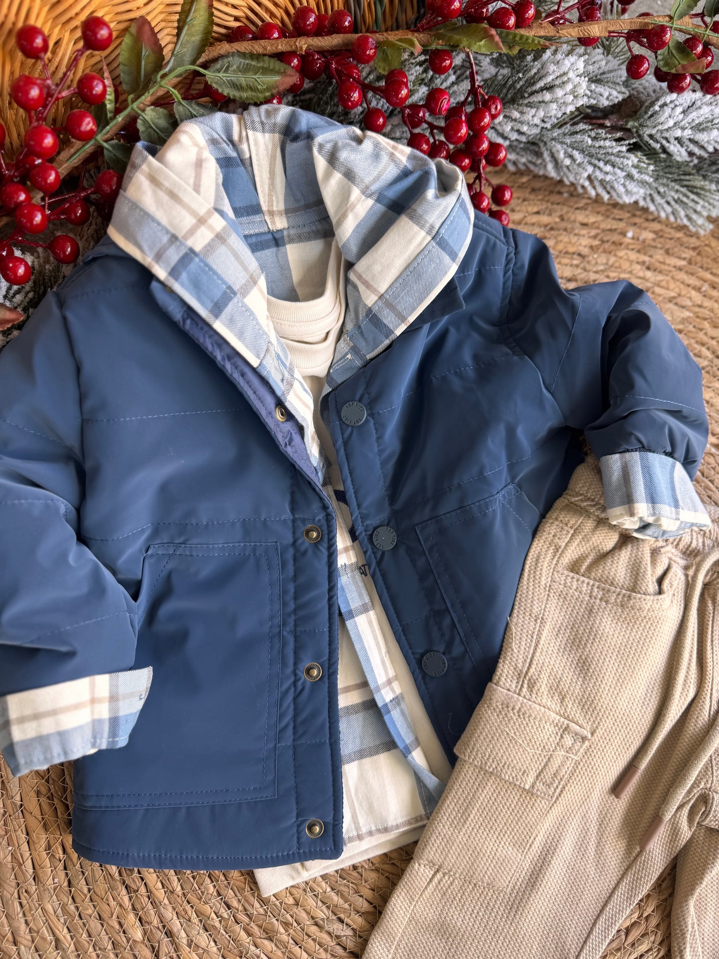 Little Winter Explorer 4-Piece Set – Blue & Beige